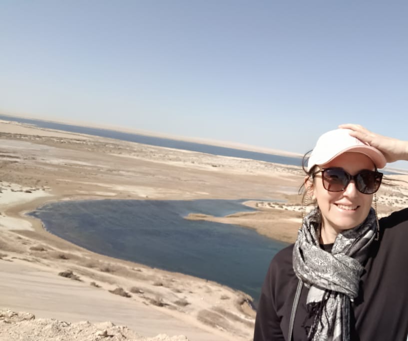 Il lago magico, uno dei laghi nel deserto nell'oasi di El Fayyum, Egitto.