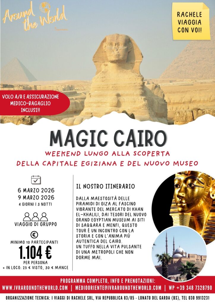 Locandina del viaggio al Cairo di gruppo